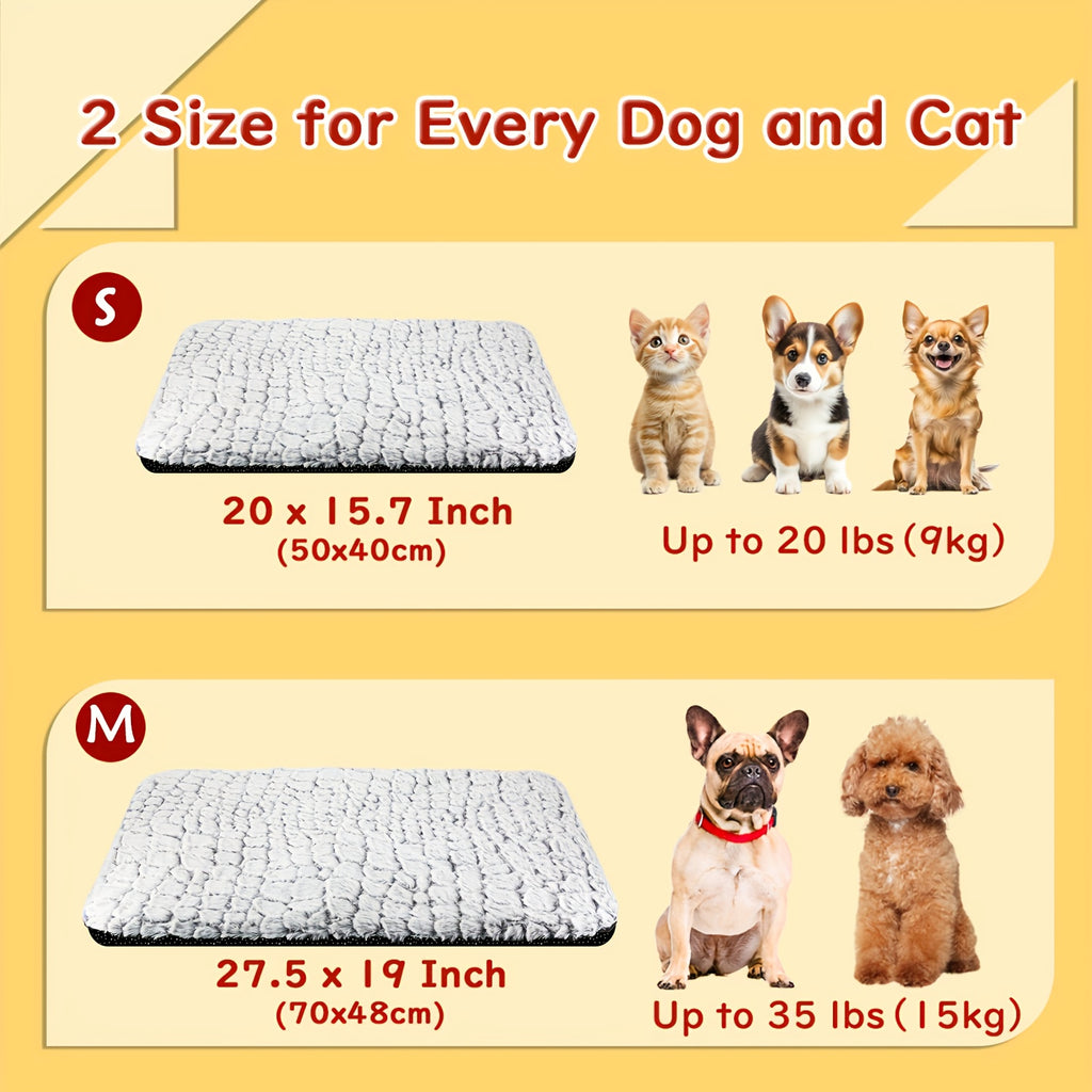 1pc Thermal Pet Bed Mat for Cats and Dogs - Ultra Soft Washable Sleeping Pad with Detachable Cover, Non-Slip Bottom for Indoor Outdoor Kennel Use, Durable and Comfortable Warming Mat for Small Medium Pets