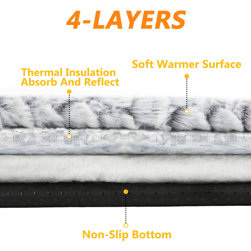 1pc Thermal Pet Bed Mat for Cats and Dogs - Ultra Soft Washable Sleeping Pad with Detachable Cover, Non-Slip Bottom for Indoor Outdoor Kennel Use, Durable and Comfortable Warming Mat for Small Medium Pets