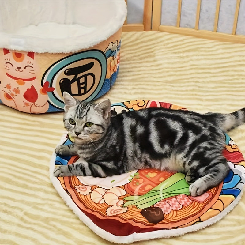[Cozy Pet Nest, Vintage Style] SUPER LARGE TOPETU Cozy Pet Nest - Plush Cushion, Vintage Style, Non-Electric, Durable PP - Perfect for Dogs & Cats