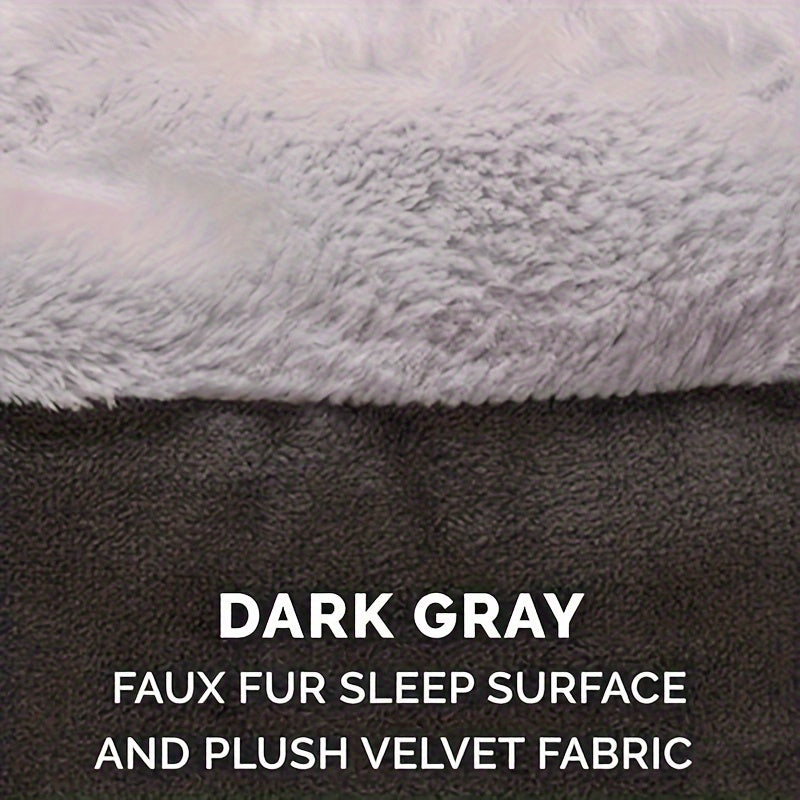 1pc Cozy Pet Sack Bed with Hood - Plush Velvet Dog Cat Cave Cuddler, Polyester Fiber Fill, Non-Slip Bottom, Machine Washable, Calming Pet Bed for Small to Medium Dogs and Cats, Pet Bed, Cozy Cat Enclosure, Soft Velvet Texture