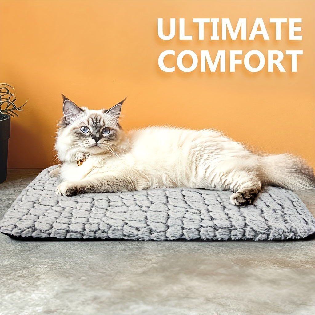 1pc Thermal Pet Bed Mat for Cats and Dogs - Ultra Soft Washable Sleeping Pad with Detachable Cover, Non-Slip Bottom for Indoor Outdoor Kennel Use, Durable and Comfortable Warming Mat for Small Medium Pets