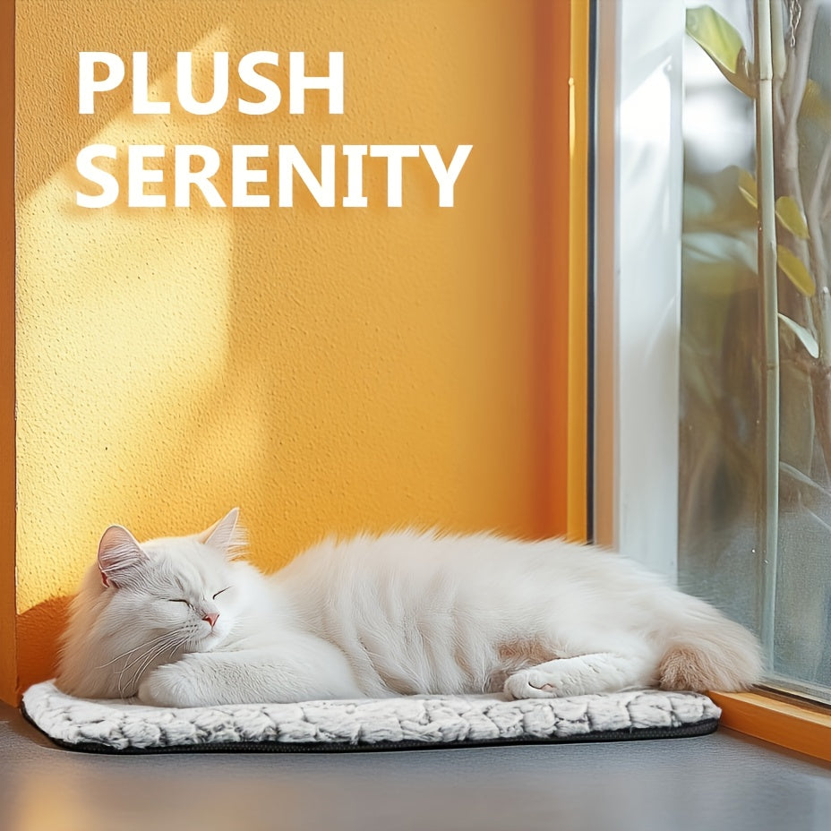 1pc Thermal Pet Bed Mat for Cats and Dogs - Ultra Soft Washable Sleeping Pad with Detachable Cover, Non-Slip Bottom for Indoor Outdoor Kennel Use, Durable and Comfortable Warming Mat for Small Medium Pets